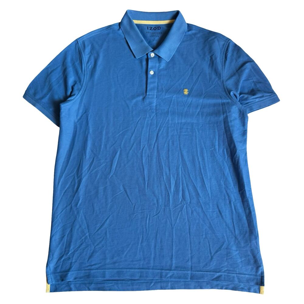 IZOD Advantage Polo Shirt Men’s L Blue Stretch Performance Golf Casual Top